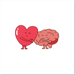 heart and brain relationship Posters and Art
